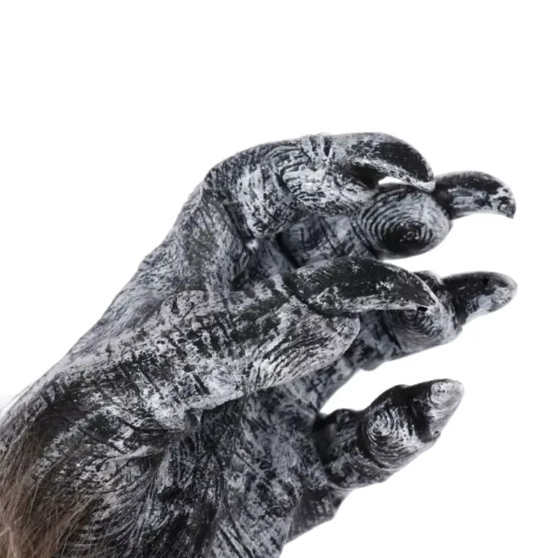 Party Wolf Gloves Plush Latex Werewolf
