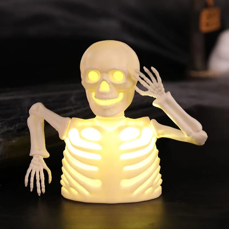 Halloween Pumpkin Skull Glowing Ornament Night Light