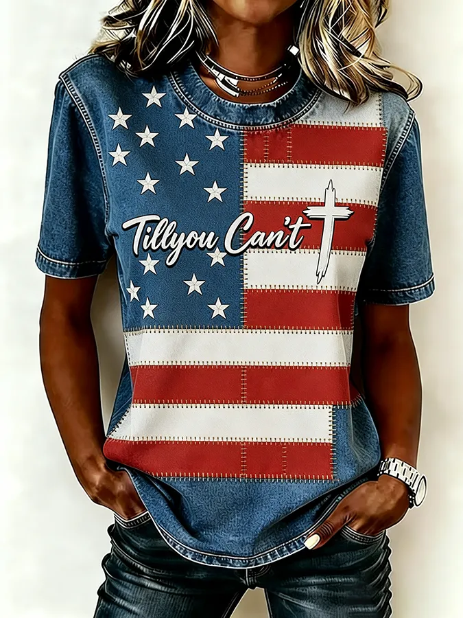 Women'S Casual Patriotic T-Shirt