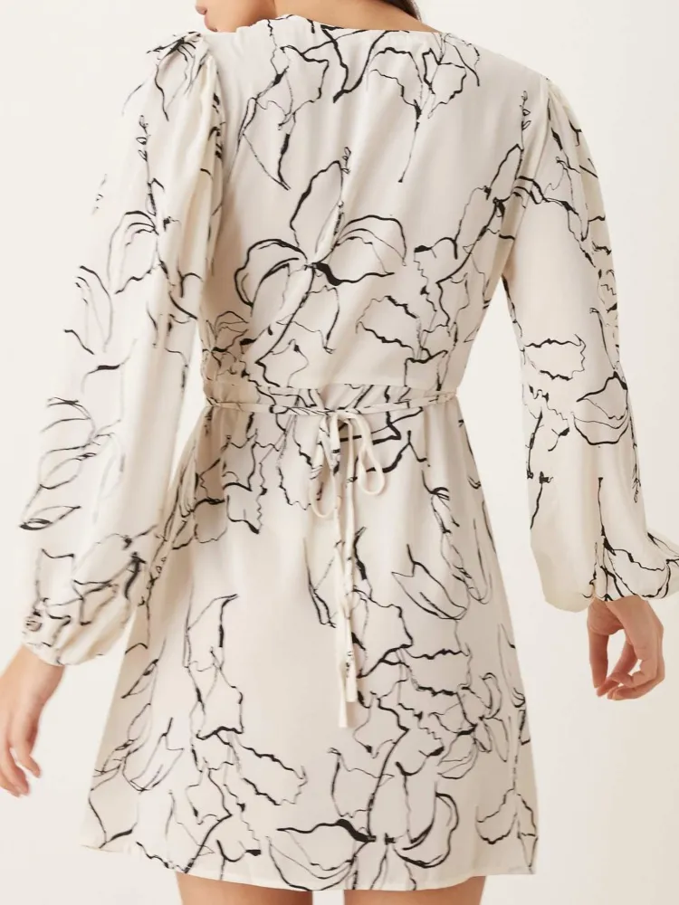 Tied Waist Surplice Dress