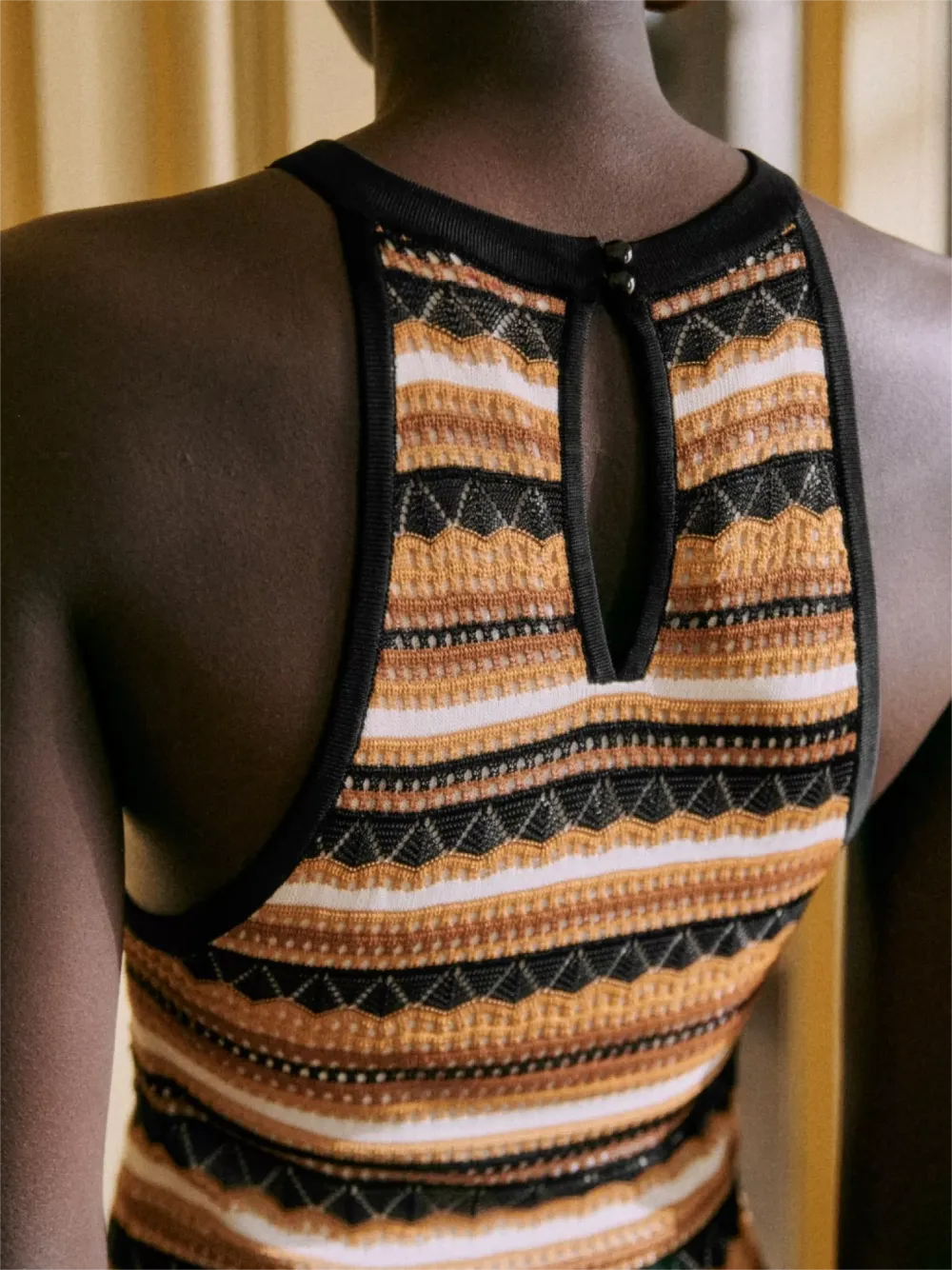 Striped Printed Knit Sleeveless Dresses