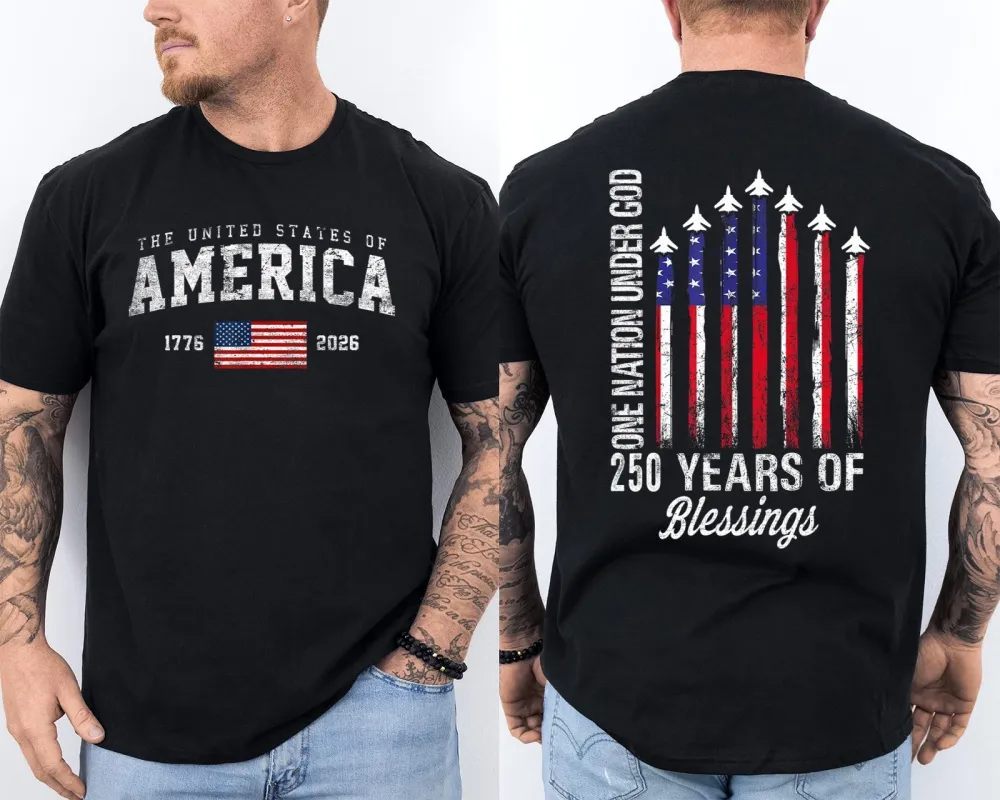 Men'S Casual American 1776-2026 Anniversary Printed Short Sleeved T-Shirt