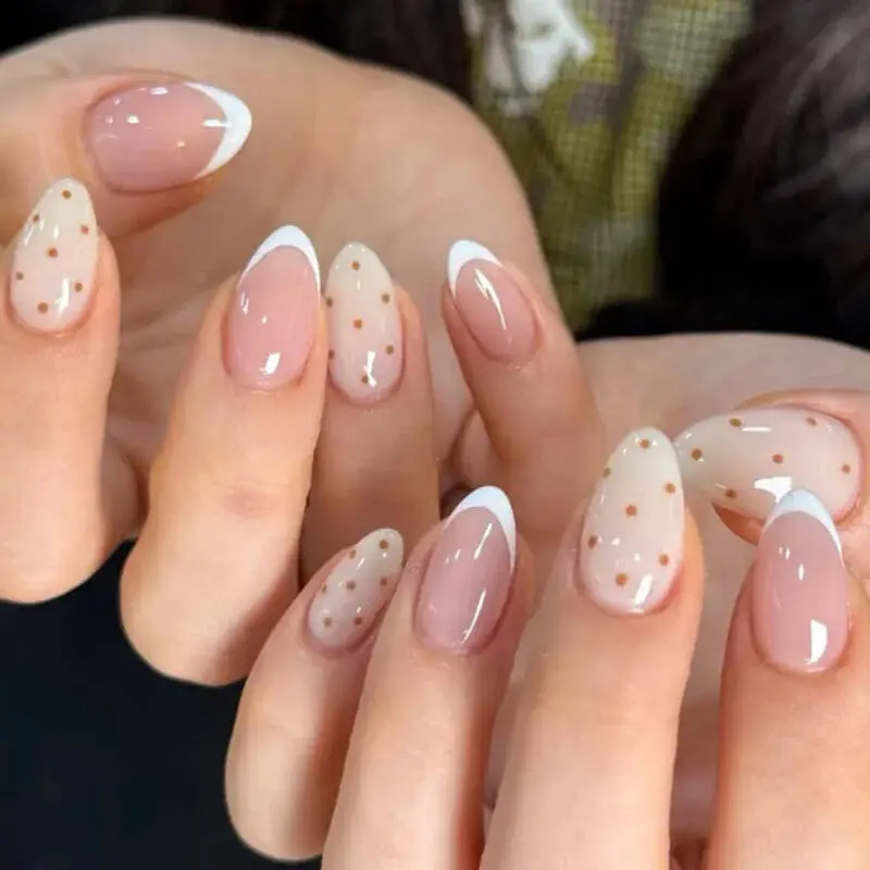 Nailhour 24Pcs French Medium Almond Sweet Pink Press On Nails