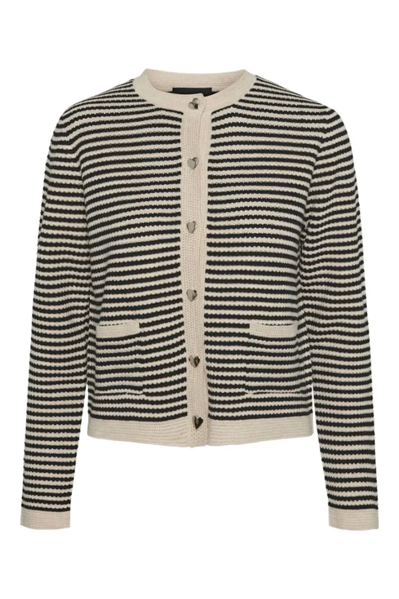 Striped Button Front Knit Cardigans
