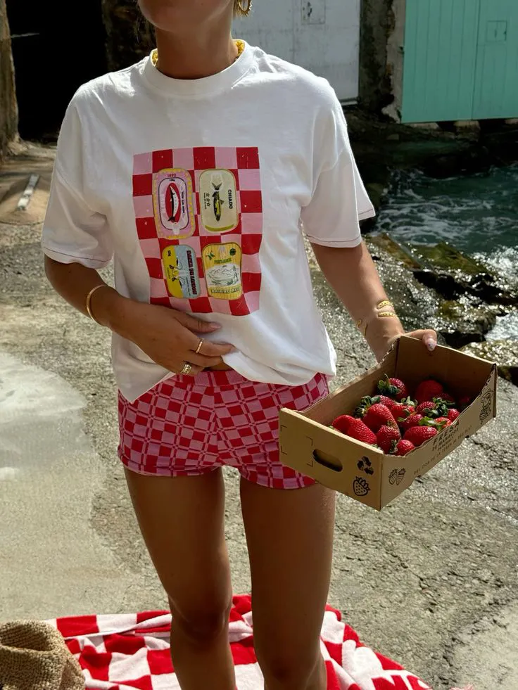 Checkered And Animal Print T-Shirt