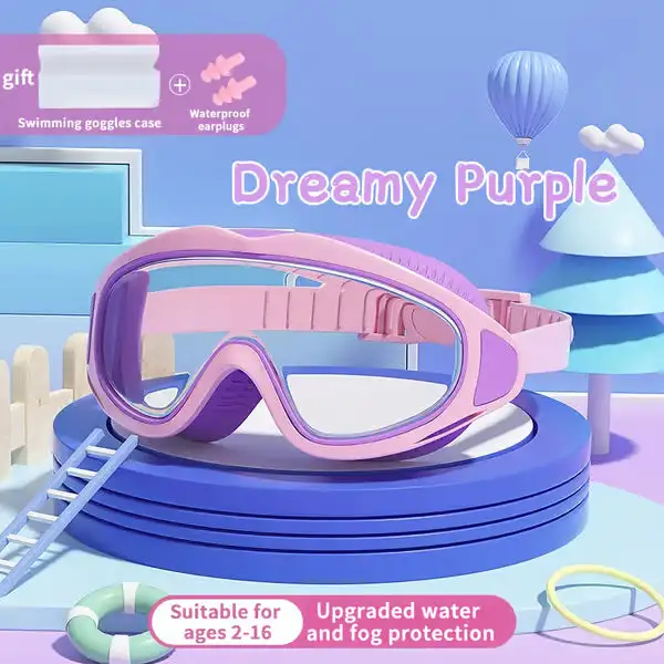 🏊‍♂️ ✨HD children's large frame waterproof and anti-fog swimming goggles|fit for kids ages 2-16.