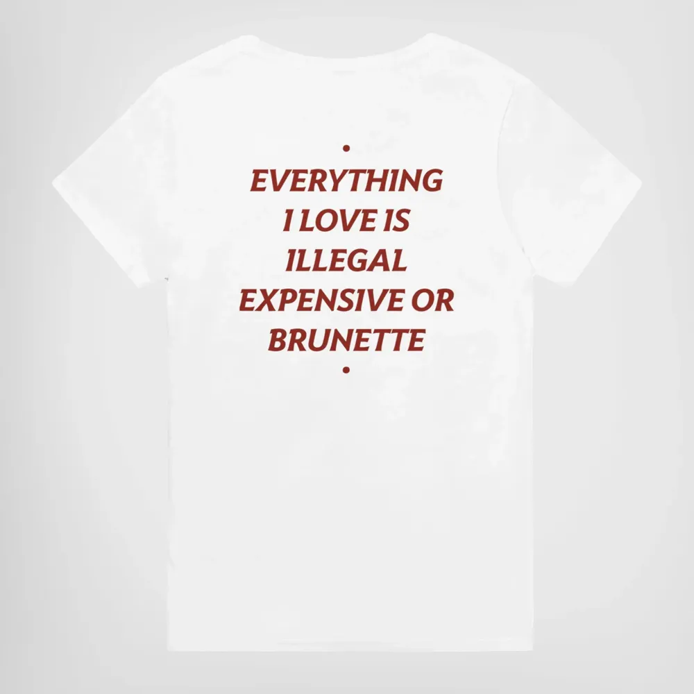 Men's EXPENSIVE OR BRUNETTE Print Casual Round Neck T-Shirt