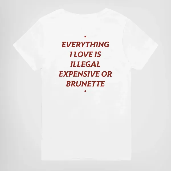 Men's EXPENSIVE OR BRUNETTE Print Casual Round Neck T-Shirt