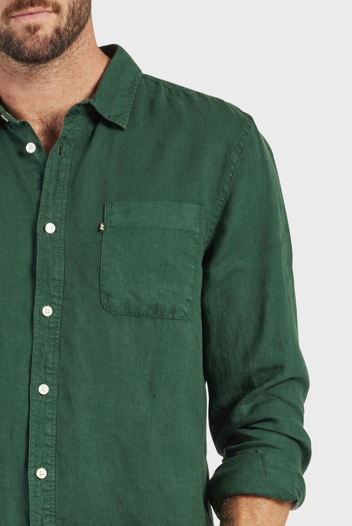 Hampton Linen Shirt-Ash grey