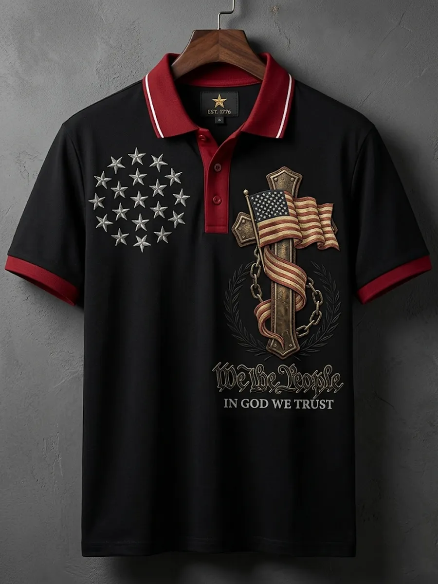 Men'S 250Th Anniversary Christian Cross Floral Print T-Shirt