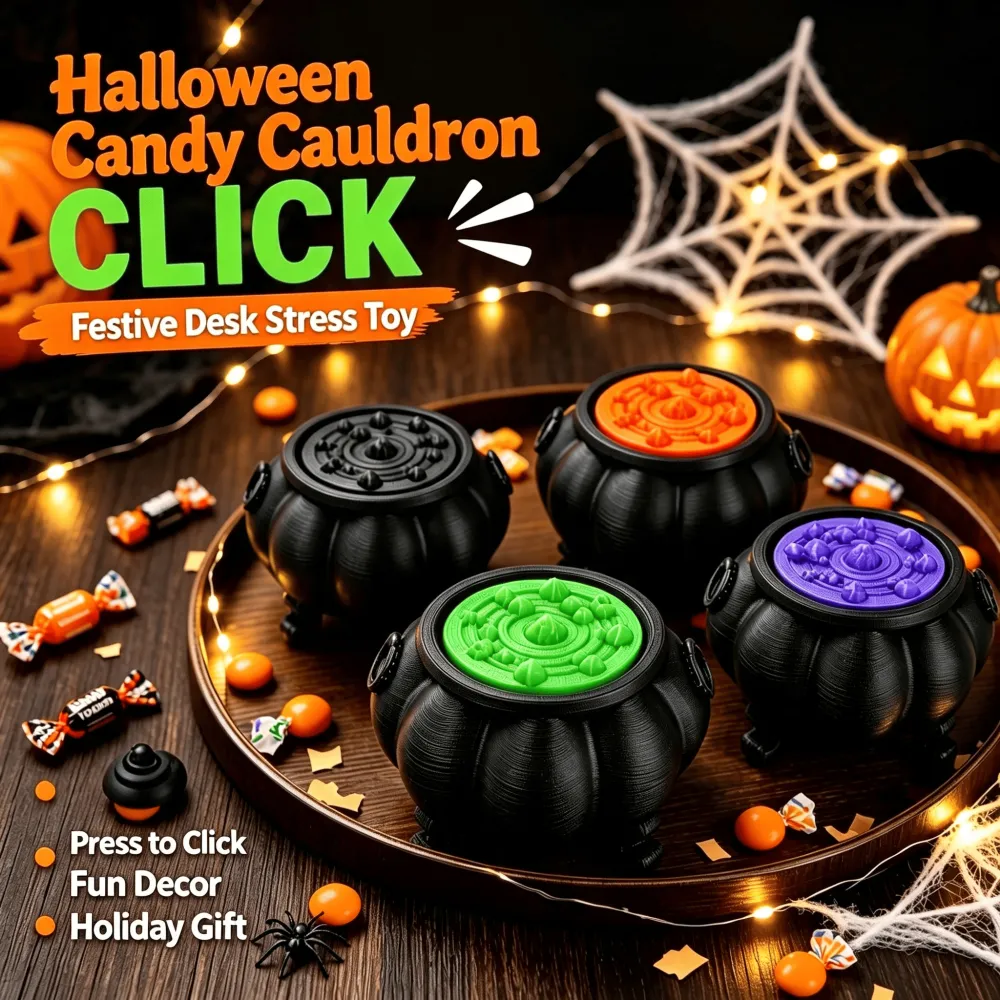 Halloween Black Witch'S Cauldron Desktop Stress Reliever Ornament