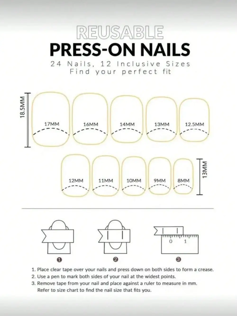 Nailhour 24Pcs Short Square French Light Pink Pearlescen Press On Nails