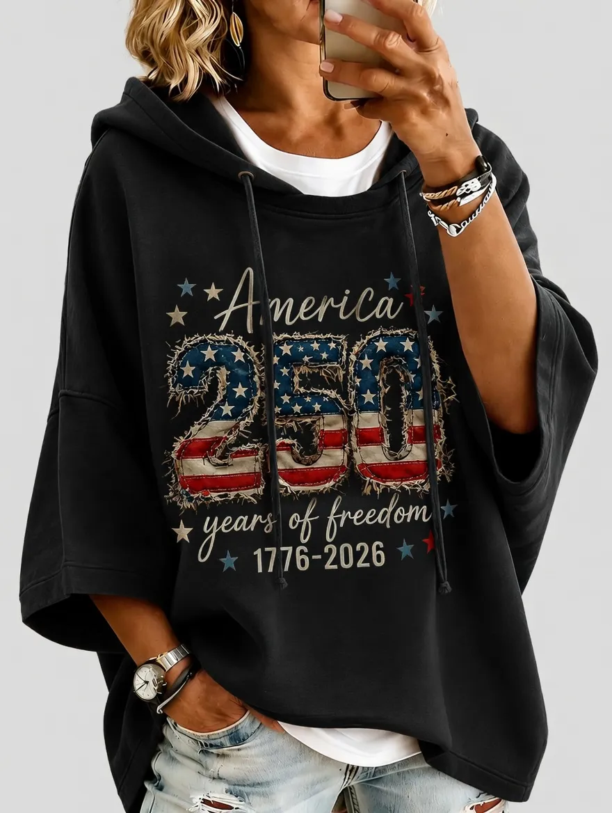 Women's America 250 Years of Freedom 1776-2026 Short Sleeve Hoodie