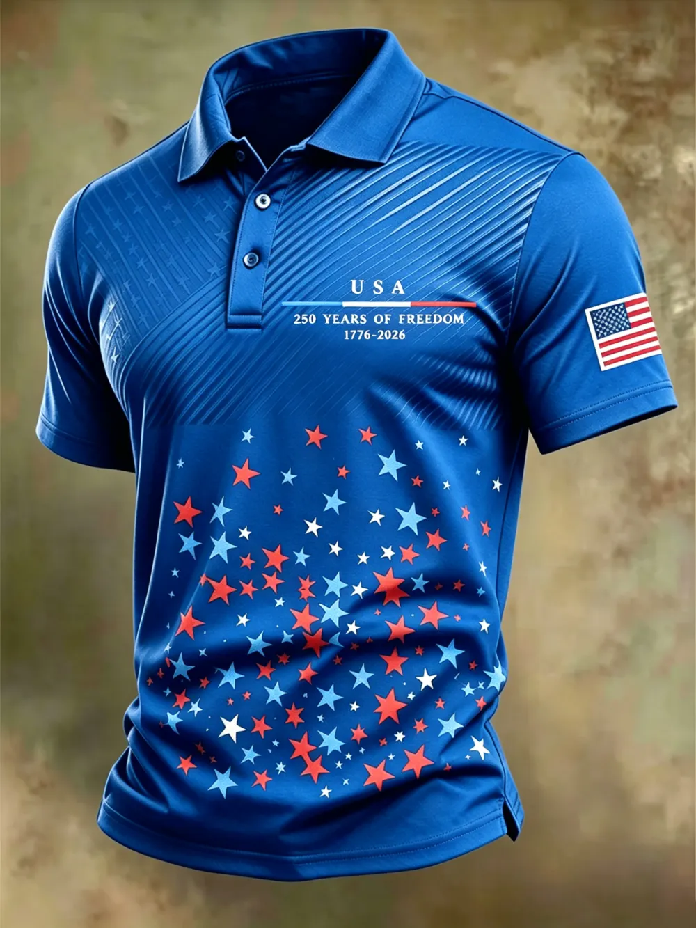 250Th Anniversary American Embroidery Commemorative Printed Polo Shirt