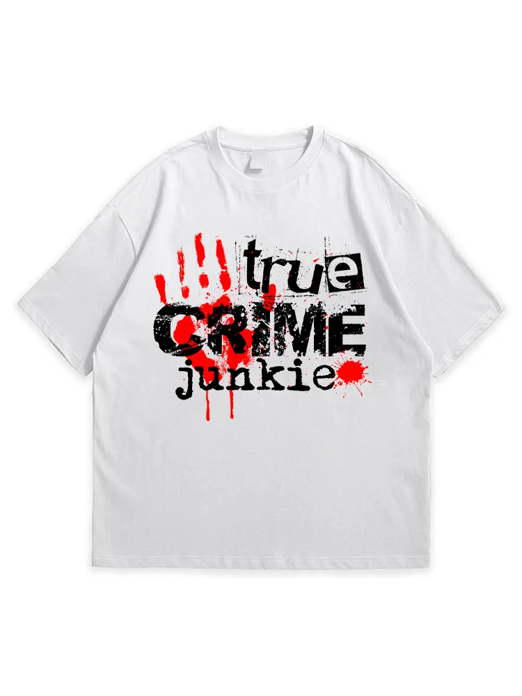 Men'S Halloween Ture Crime Junkie Leisure Round Neck  T-Shirt