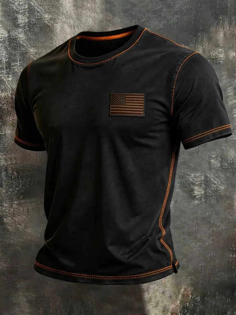 Men'S American Anniversary Short-Sleeve Crew Neck T-Shirt