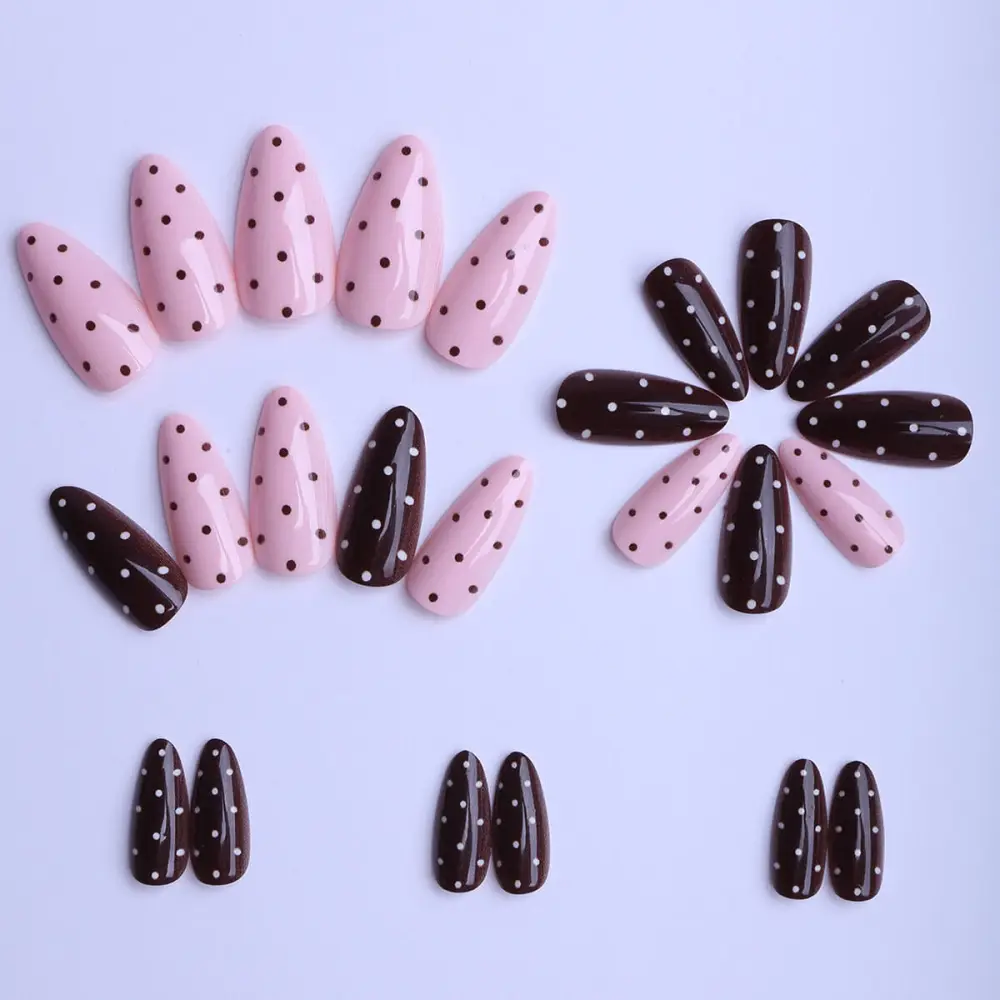 Nailhour 24Pcs Vintage Autumn Medium Almond Press On Nails