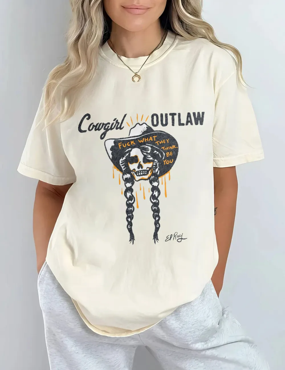 Women's Outlaw Graphic Printed T - Shirt