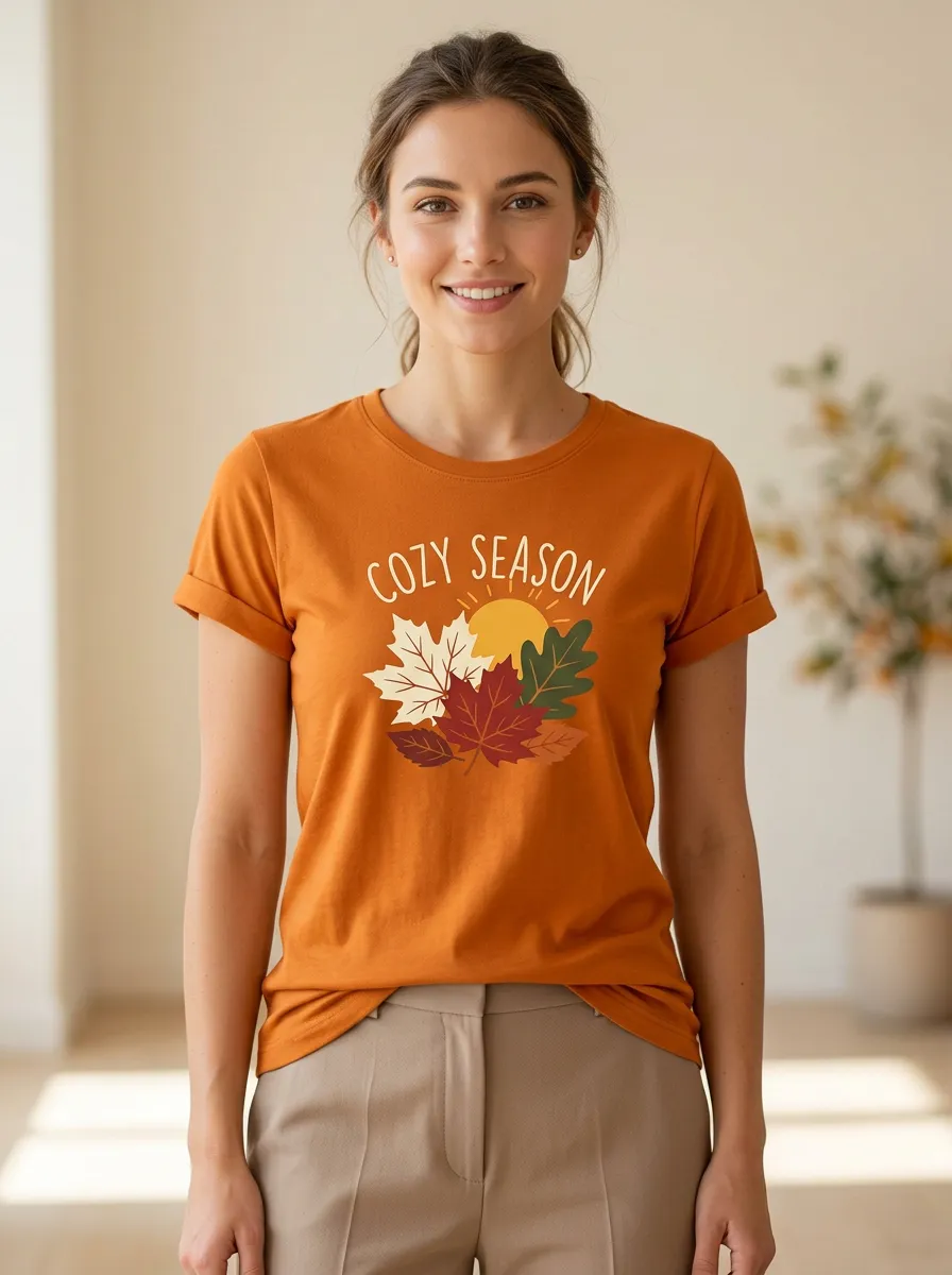 Maple Leaf Printed Women's Graphic T-Shirt