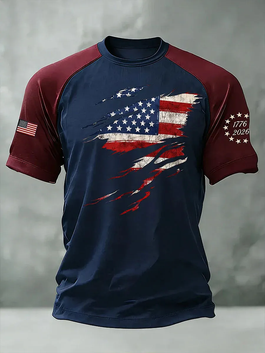 Men's America 250th Anniversary Art Print Casual T-Shirt