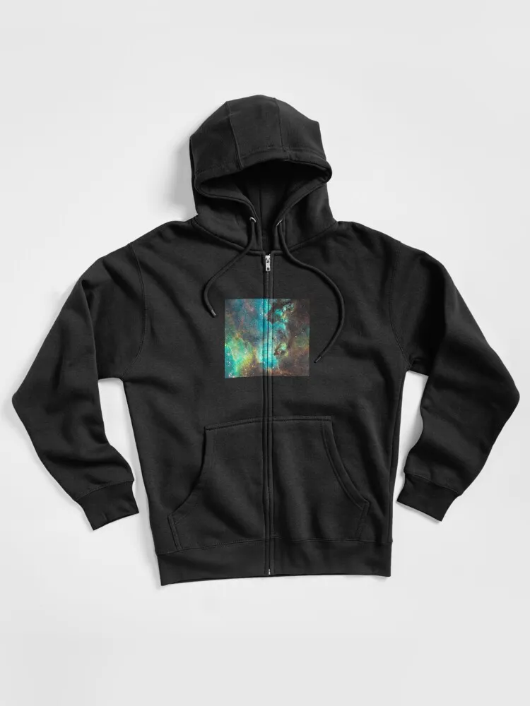 Green Galaxy Zipped Hoodie
