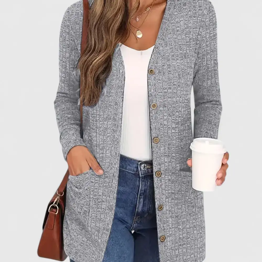 V-Neck Pocket Classic Cardigan