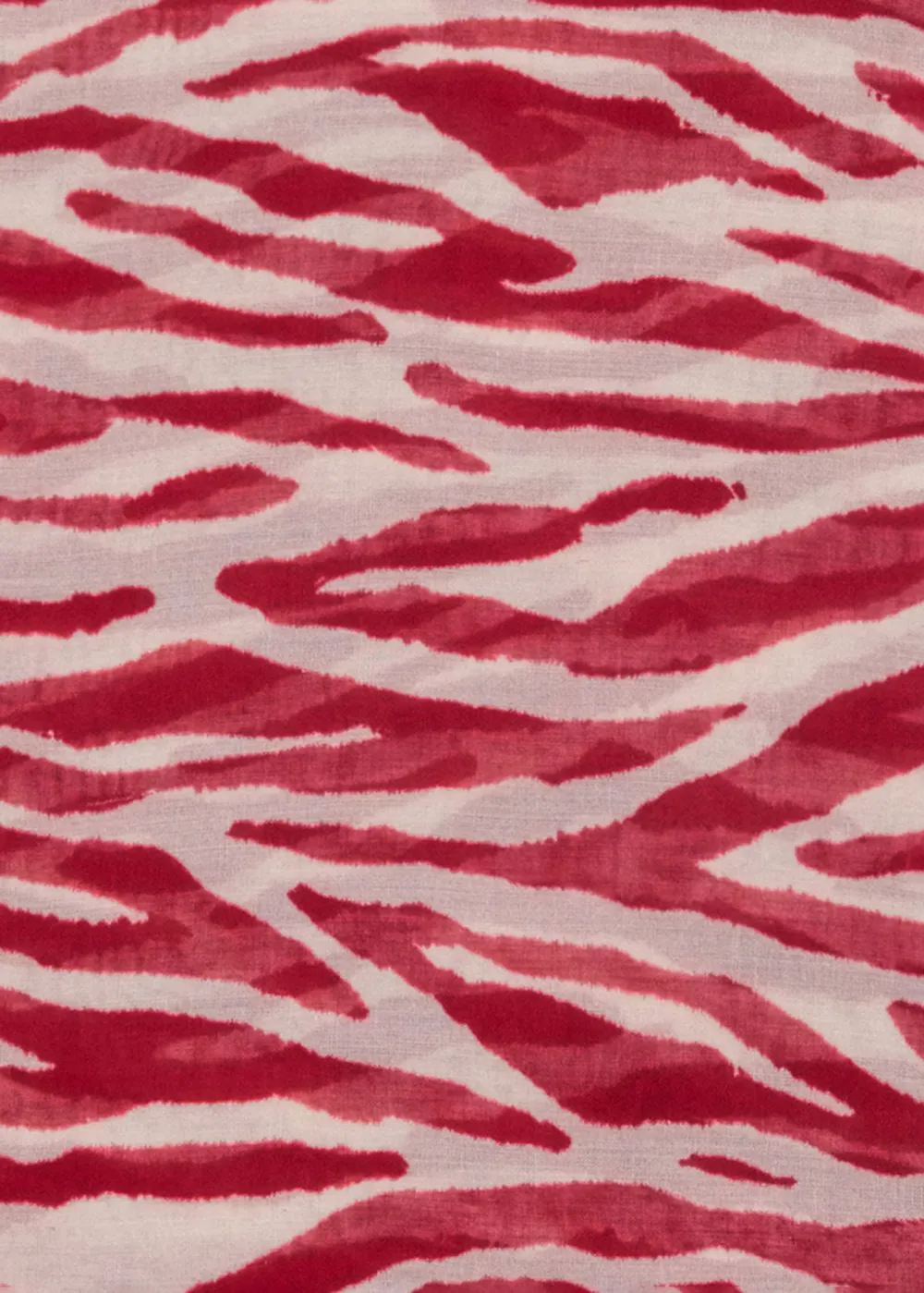 Red Casual Style Cotton-Blend Zebra-Print Scarf