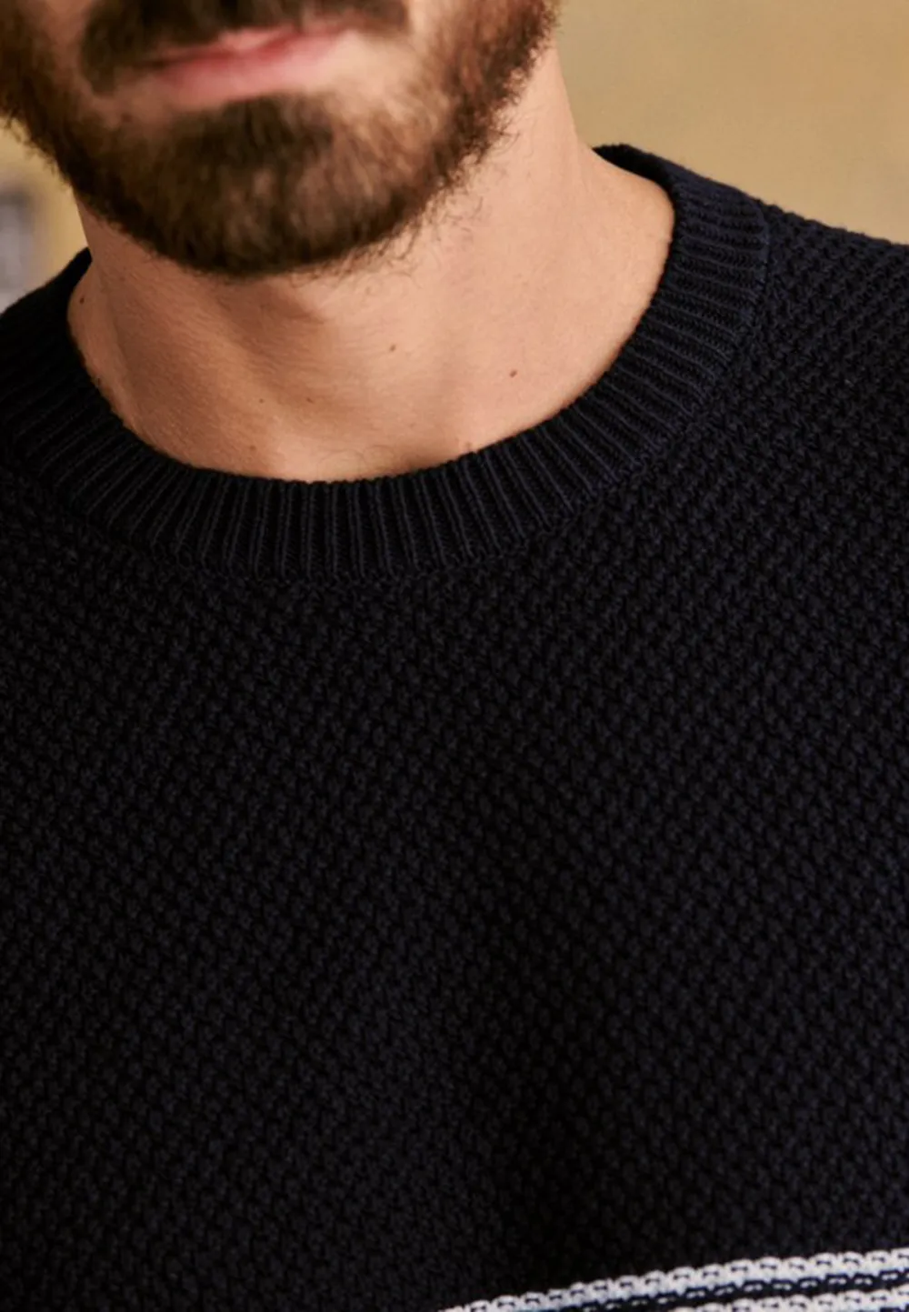  Sweater-Navy＆Ecru