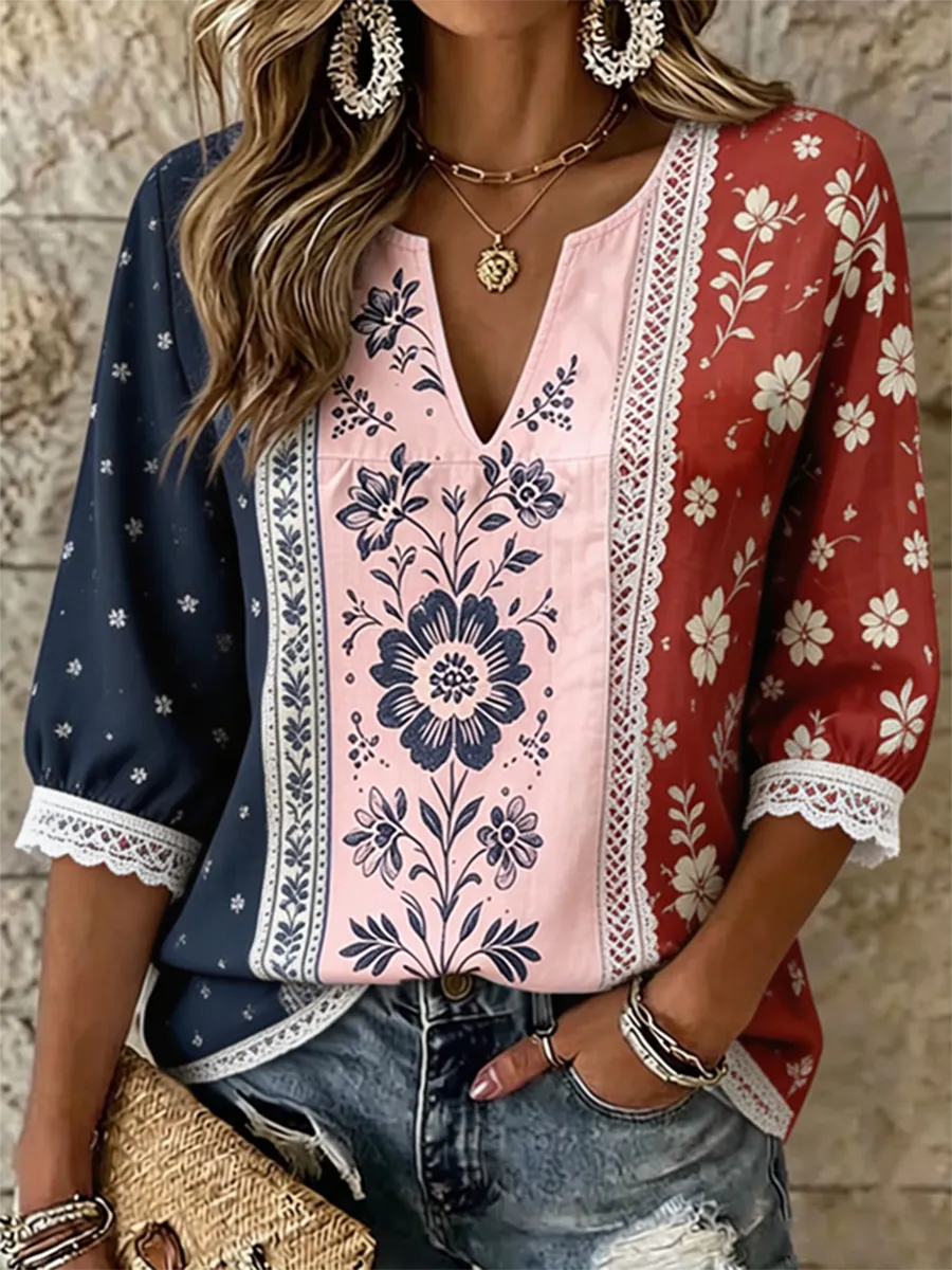 Women's Independence Day Anniversary Printed Casual Top