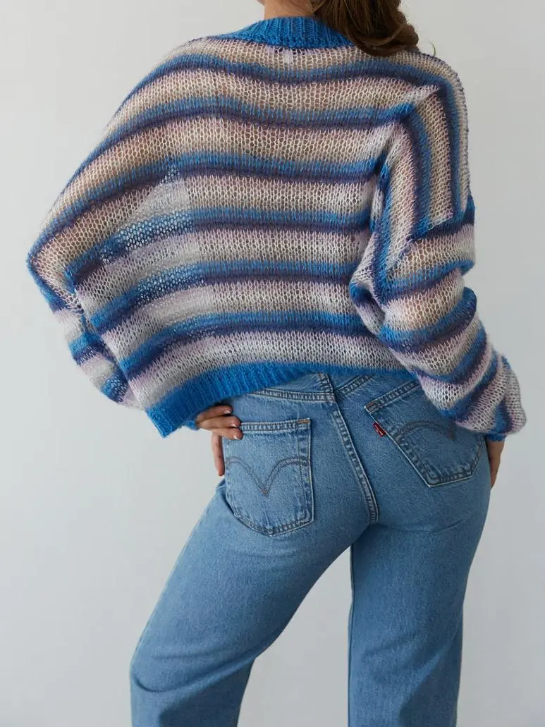 Loose Knit Striped Sweater