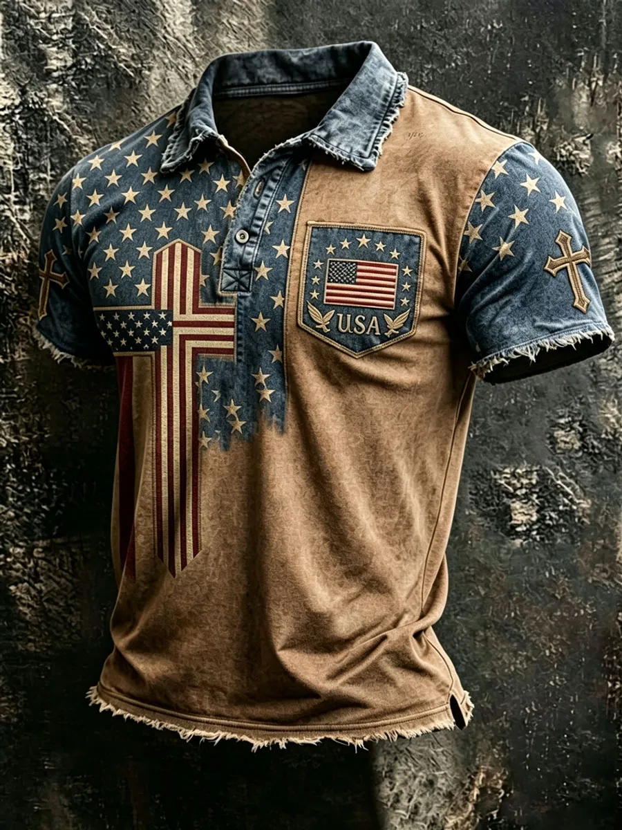 Men'S 250Th Anniversary Faith Printed Casual Polo Shirt