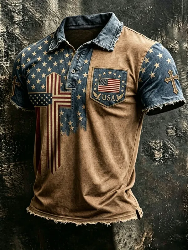 Men'S 250Th Anniversary Faith Printed Casual Polo Shirt