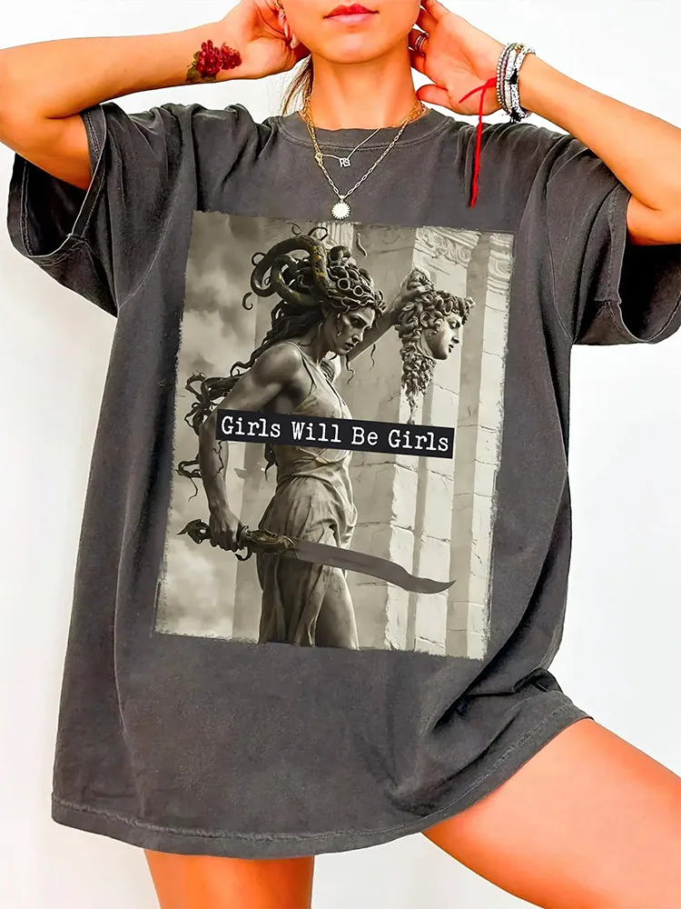 Girls Will Be Girls,Medusa With The Head Of Perseus Unisex T-Shirt