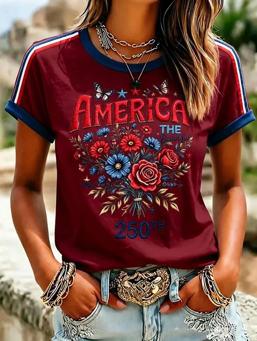 Women's 250th Anniversary Independence Day Art Print Shirt