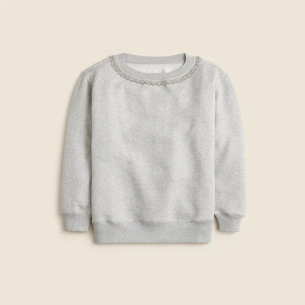 Fleece Crew Neck Sweatshirts with Embellishments