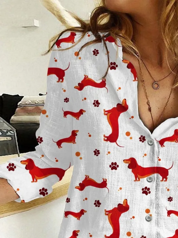 Dachshund Paw Pattern Shirt