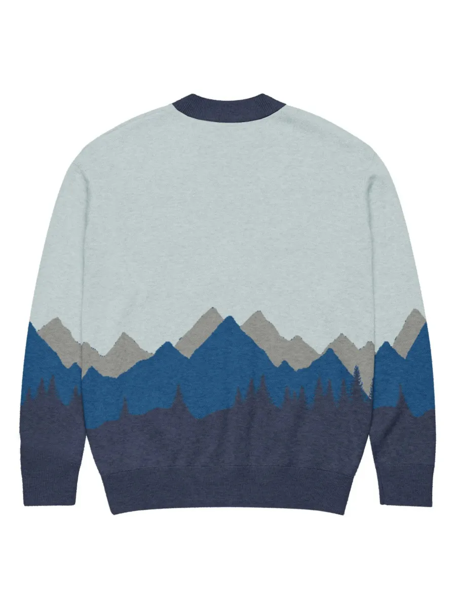 Layered Mountain Print Cardigan