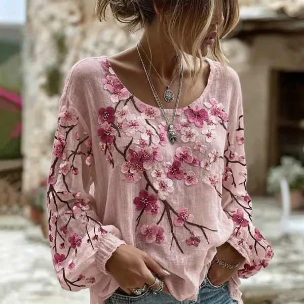 Women'S Floral Art Print  Top
