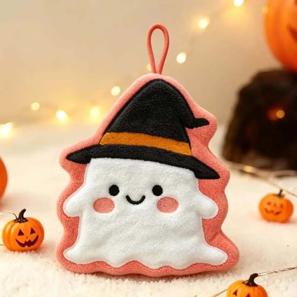 1Pcs Halloween Hanging Coral Fleece Hand Towel