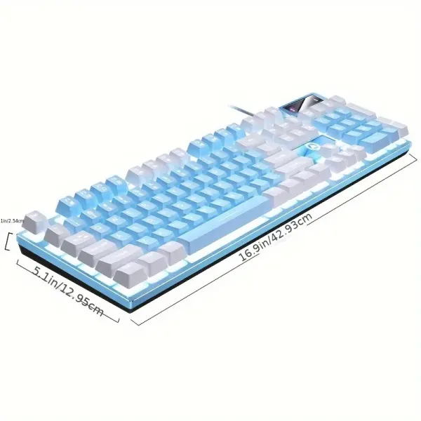 Blue And White Gaming Mechanical Keyboard