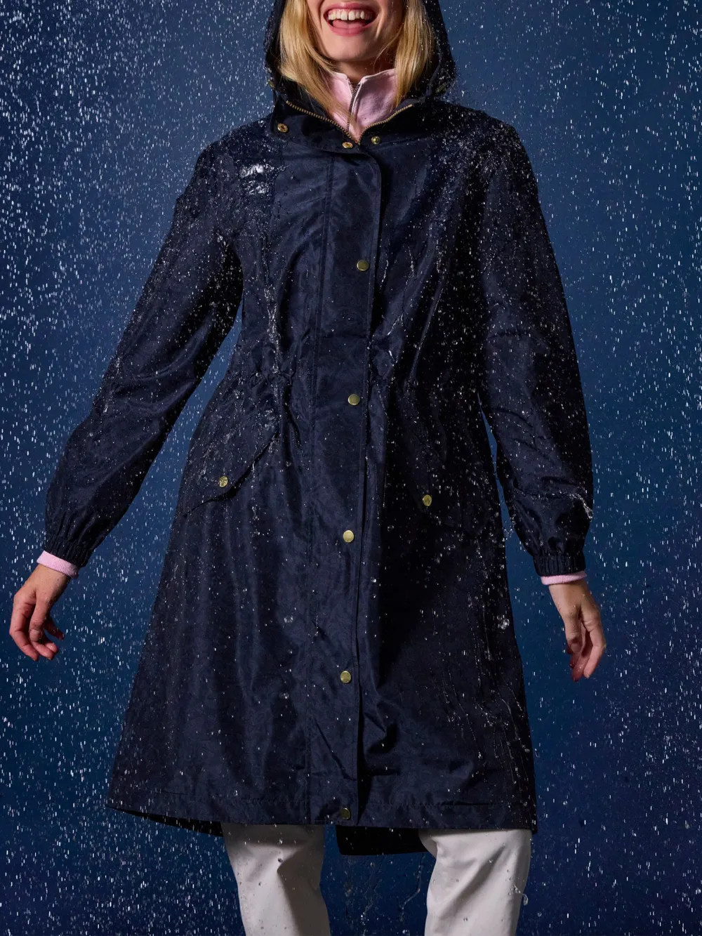 Black Waterproof Foldable Raincoat With Hood