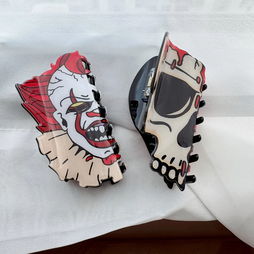 Halloween Strange Face Hair Clip Scary Dark Clown Shark Clip
