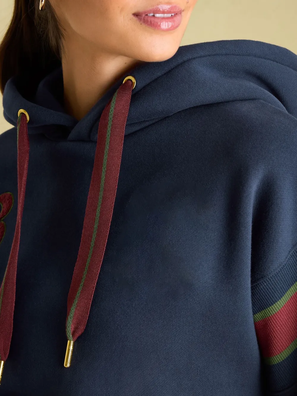 Navy blue Embellished Hoodie