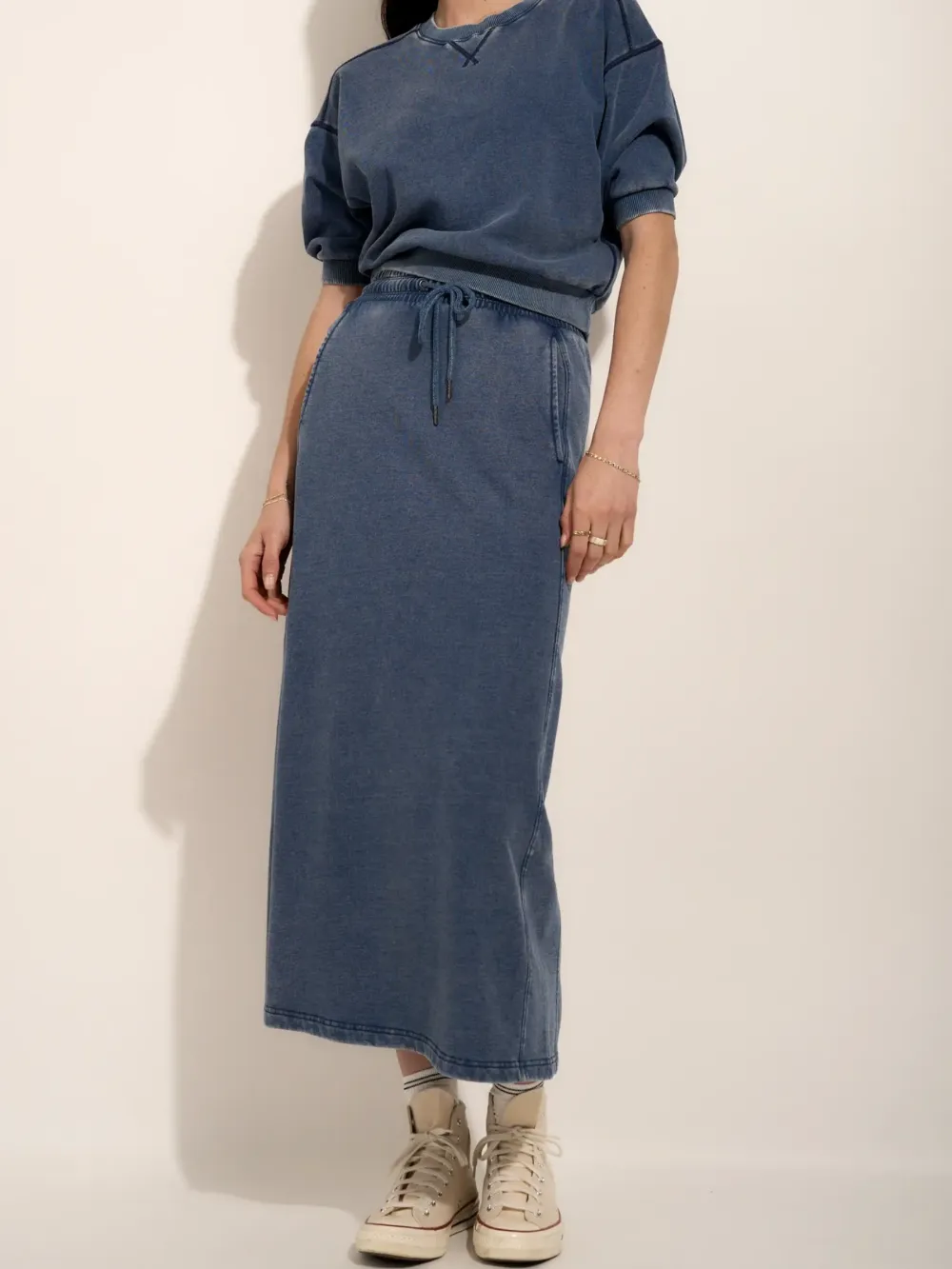 Denim Wash  Terry Skirt