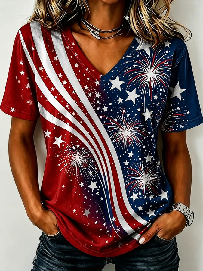 Women'S 250th Anniversary Printed Casual T-Shirt