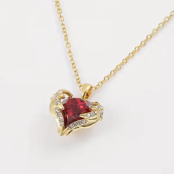 Textured Heart Stone Necklace