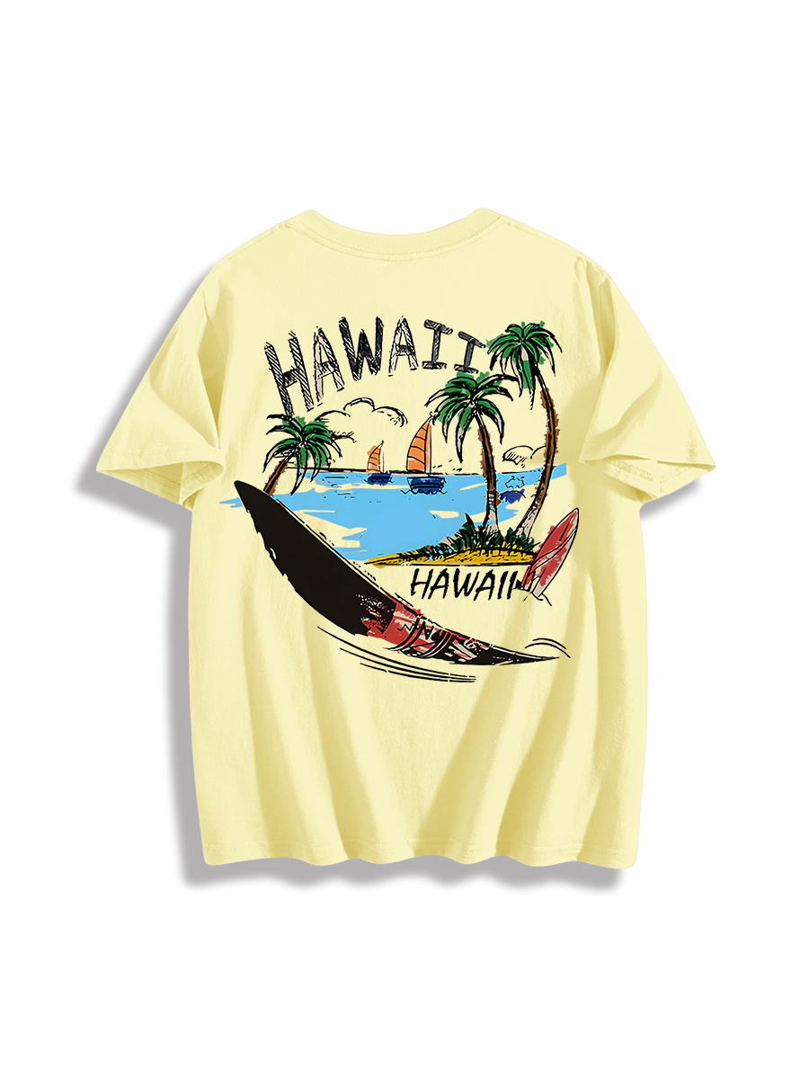 Hawaii Surf Scene Graphic T-Shirt