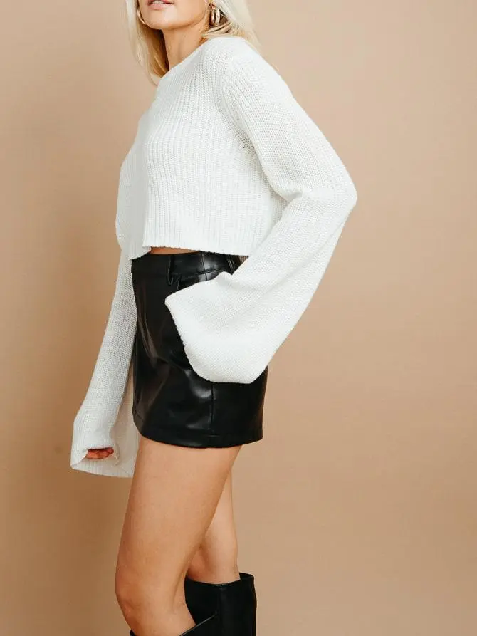 Cropped Bell Sleeve Sweater