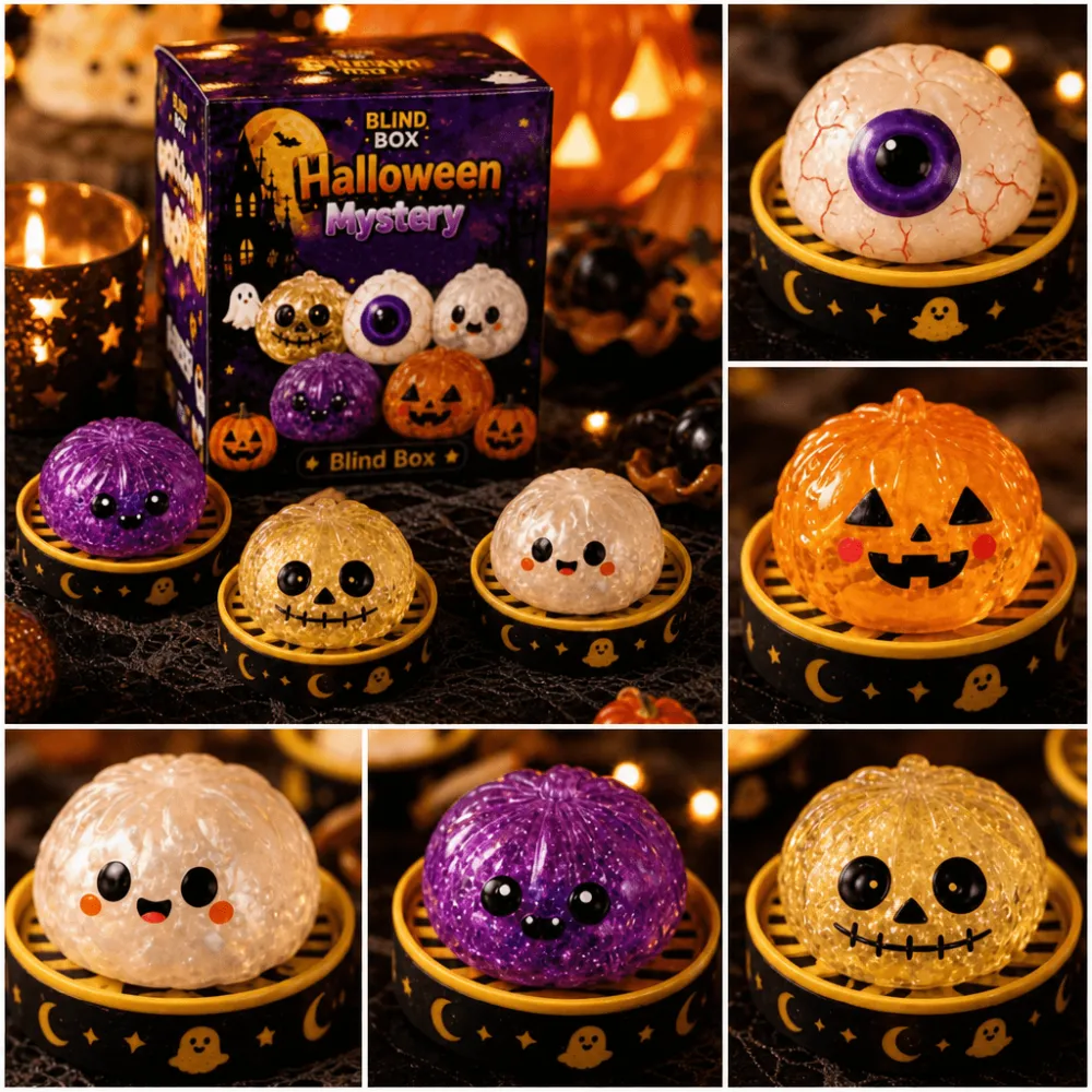 Halloween Mystery Gift Box-Scary Ghost Maruko Squeeze Toy Set
