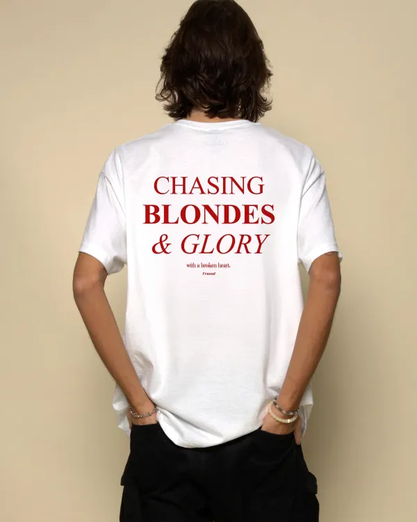 Men's CHASING BLONDES & GLORY Print Casual Round Neck T-Shirt